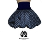 Navy blue cotton ball gown with white polka dots to choose from or size