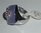 bague en rhodium et émail violet style chevalière losange taille 20 size 60