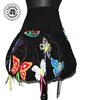 jupe boule coton noir sur-mesure incrustations papillons multicolores