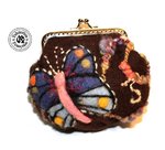 Clush porte monnaie xxl géant ou mini sac minaudière 15 x 16 cm en laines feutrées cardées
