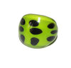 Green Glass Ring and Black Spots Leopard Effect Signet Style Large Size 21 (61)