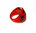 bague en verre rouge lumineux taches noires léopard style chevalière taille 17 (57)