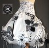 White cotton ball-style skirt inlaid black and white flowering sizes of your choice