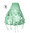 Jupe boule incrustations de fleurs vert d'eau menthe style couture sur-mesure grande taille femme