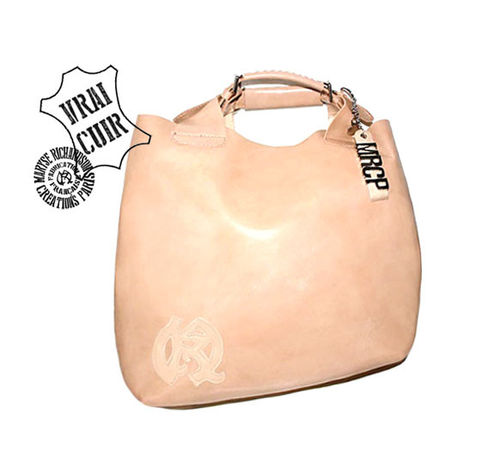 large tote bag adjustable in vegetable satchel luxury thick smooth natural vegetable nude flesh