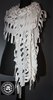 Etole écharpe châle en laine mélangée écru fantaisie créateur style dévoré à franges 160 x 45 cm