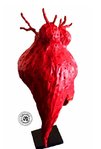 Lampe d'art sculpture buste femme pulpeuse laquée rouge style art déco design vintage industriel