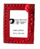 Cadre photo 20 x 26 cm bois peint rouge incrustations 3D style Eiffel