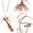 Collier long sautoir style design tube avec pampille pompons de fines chaines or rose chromé