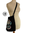 shoulder bag modular leather black suede flap embossed owl inlay