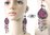 Boucle d'oreilles style bohémienne pendentif breloques OHM et perles fantaisies tons bronze violet f
