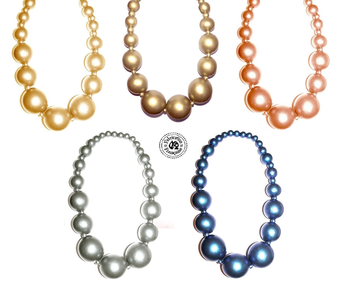 collier élastique perles de bois au choix