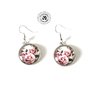 Short shabby chic shabby chic style inclusion glass cabochons earrings