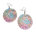Creole earrings fantasy style fine prints enameled metal multicolored