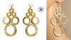 Boucles d'oreilles créoles 6 anneaux  en cuir couleur au choix