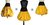Jupe boule coton jaune tournesol incrustations boutons de tissus grande taille femme au choix