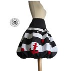 Cotton balloon style sailor skirt ingrain stripes large size fabrics to choose from