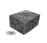 Jewel box 15 x 12 x 8 cm steampunk style anthracite gray silver tones