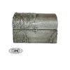 Coffre à bijoux 24,5 x 16,5 x 16 cm style steampunk tons argent gris anthracite  SOLDES