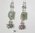 Earrings in 925 silver and semi-precious stone sliced agate pastel shades