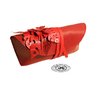 Glasses case in red leathers luxury inlays flowers 3D size 19 x 7 cm