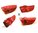 Etui à lunettes en cuirs rouges luxe d'incrustations fleurs 3D taille 19 x 7 cm
