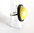 Bague XL toutes tailles unisexe ajustable style boule en cuir jaune support bois diamètre 3 cm