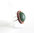Bague XL toutes tailles unisexe ajustable style boule en cuir vert sapin support bois diamètre 3 cm