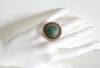 Ring XL all sizes unisex adjustable style ball leather green fir wood support diameter 3 cm