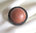Bague XL toutes tailles unisexe ajustable style boule cuir cuivre brique support bois diamètre 3 cm