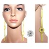 Mid-length earrings in yellow leather geometric articulated charms