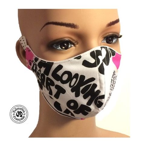 Alternative mask in 100% cotton fabrics, fancy style, color of your choice washable at 60 °