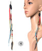 1 longue boucle d'oreille unique solo 28 à 30 cm en cuir plumes chaînes perles style ethnique