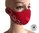 Fashion mask new collection in red embroidered linen fabric washable 60 °0 °