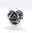 Rhodium ring style signet flower design 3 D Adjustable size