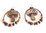 Boucles d'oreilles créoles fantaisie style ethnique en perles de bois couleur au choix
