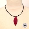 unisex necklace adjustable length small mask ethnic design in leather color of your choice