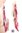 1 long single solo earring 20 cm lace style in powder pink fuchsia tones