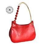 mini handbag in red imitation leather fabric 25 x 19 x 7 cm