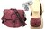 VEGAN wine-colored python leather shoulder bag 20 x 19 x 7 cm with matching bag charm FREE