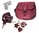VEGAN wine-colored python leather shoulder bag 20 x 19 x 7 cm with matching bag charm FREE