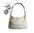 fancy ivory white leather bag in embossed crocodile belly style + matching bag charm FREE