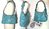 sac à main ou épaule cuir  VEGAN turquoise 30 x 20 x 5 cm + grigri bijou de sac coordonné OFFERT