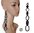 1 single long solo earring 18 cm in oval pendant style in black leather