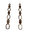 1 single long solo earring 18 cm in oval pendant style in iridescent taupe leather